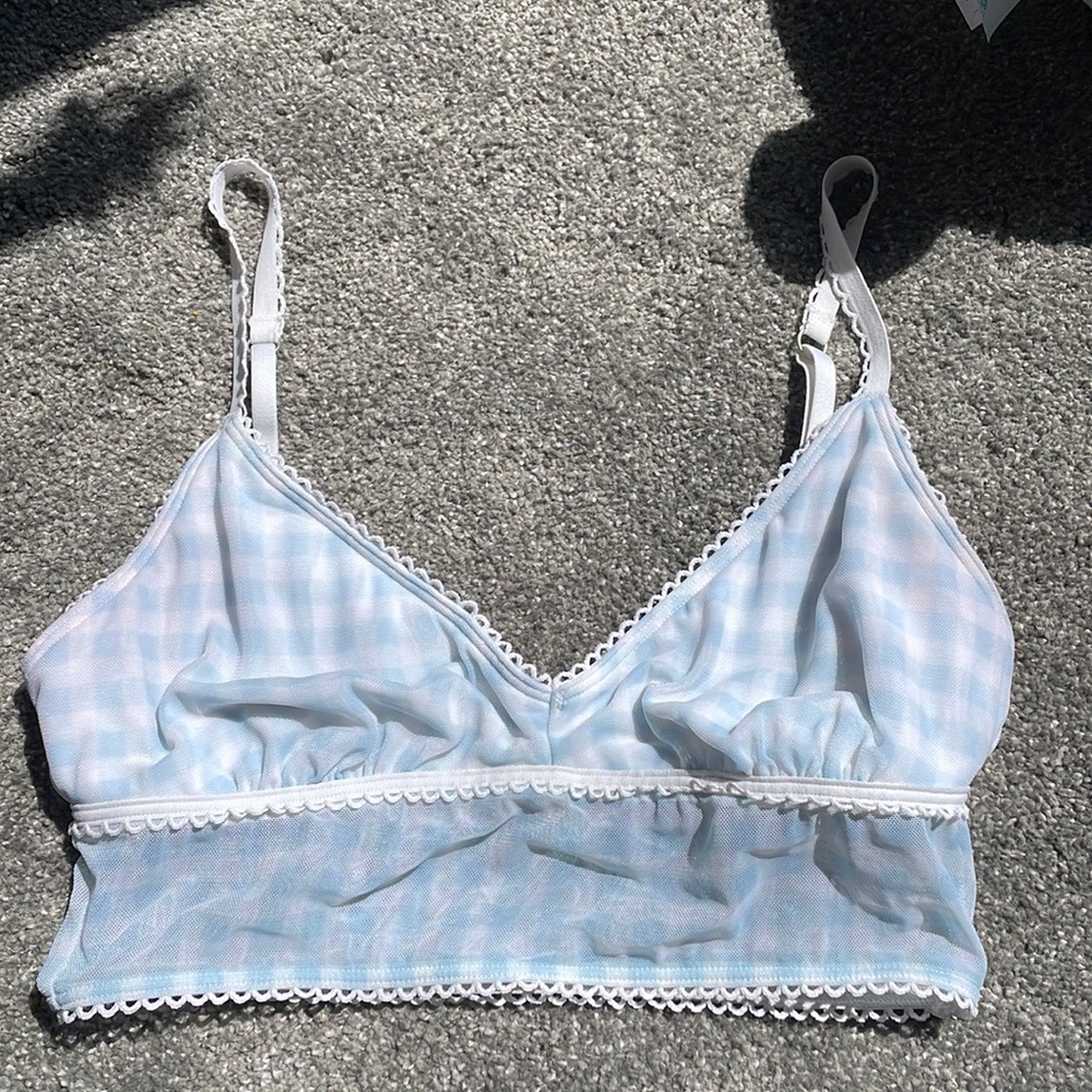 Hollister Blue Checkered Bralette
